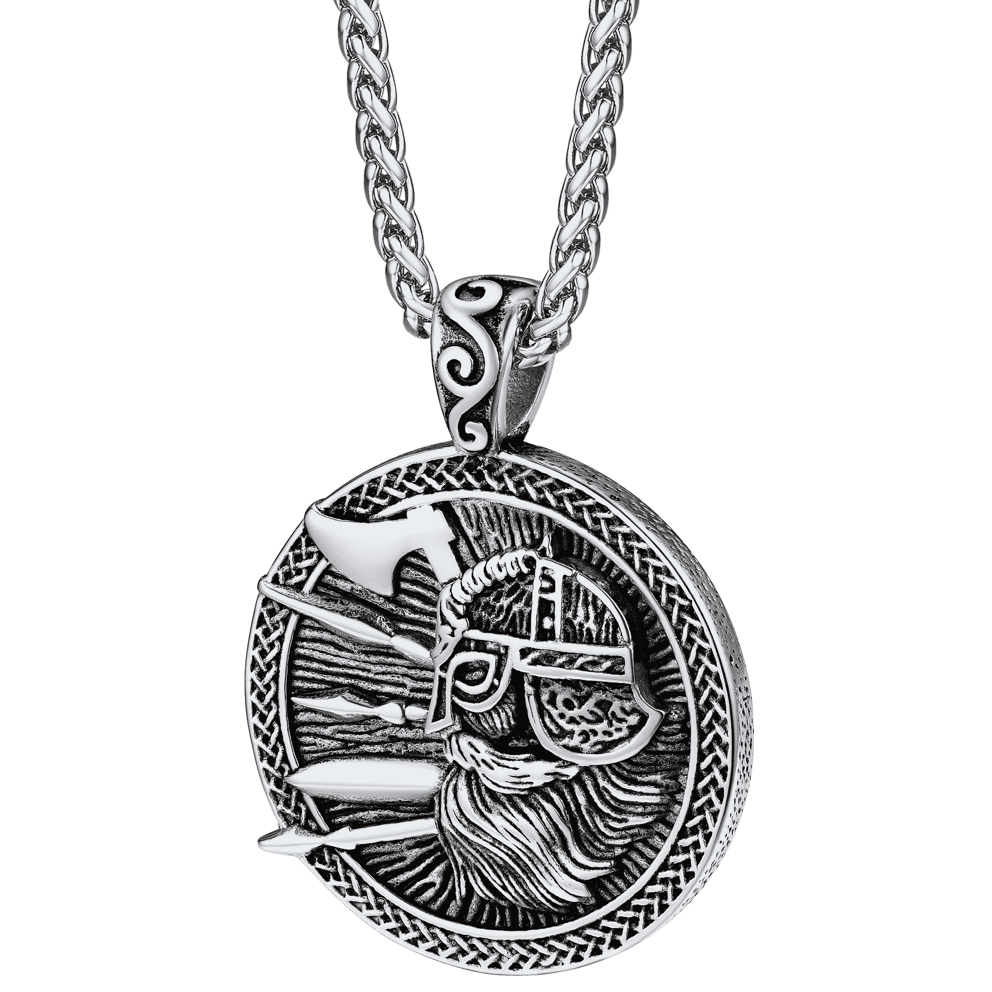 FaithHeart Norse Viking Odin Warrior Pendant Necklace for Men FaithHeart