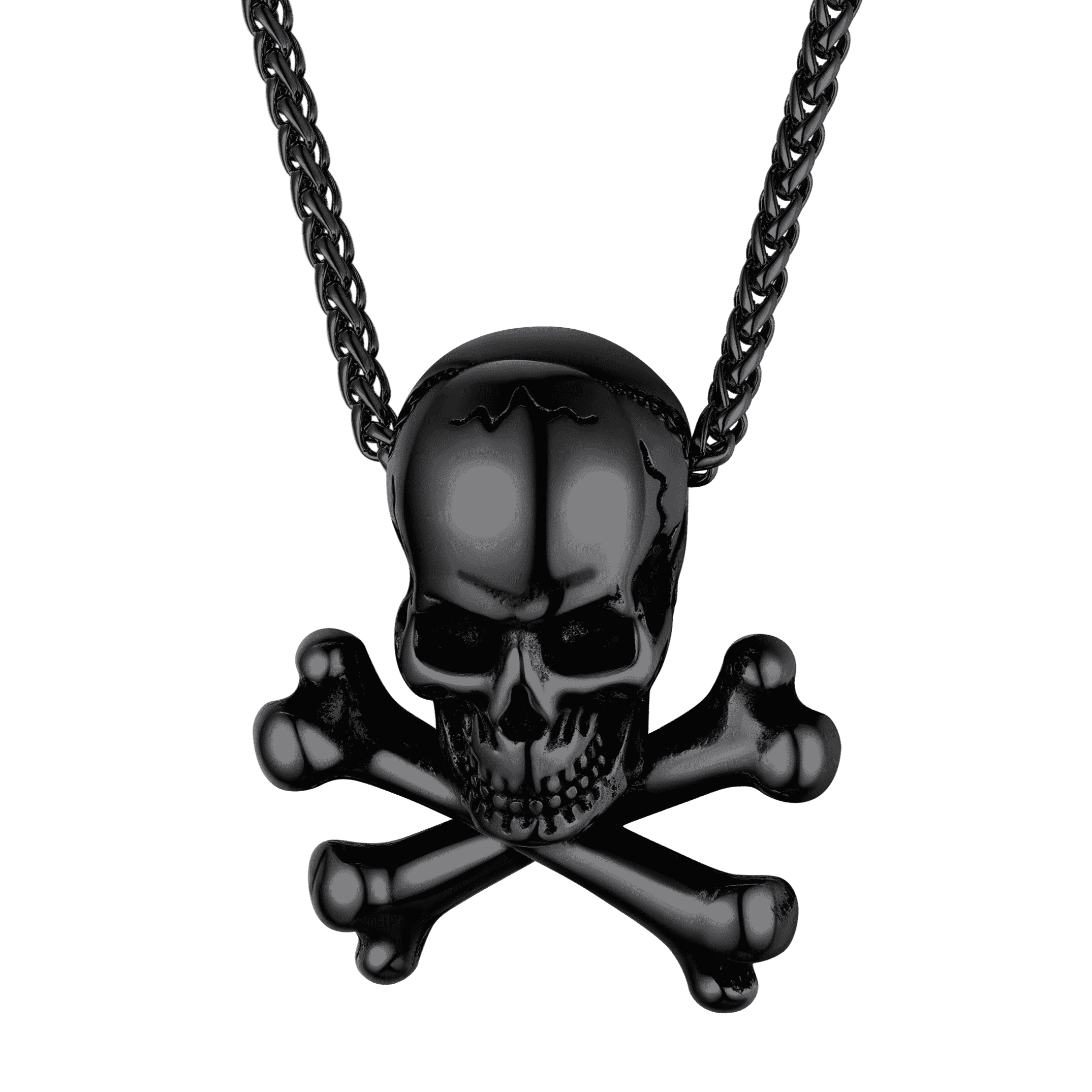 FaithHeart Gothic Pirate Skull Crossbones Necklace For Men FaithHeart