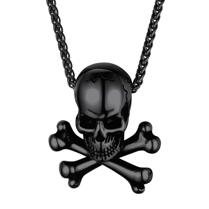 FaithHeart Gothic Pirate Skull Crossbones Necklace For Men FaithHeart