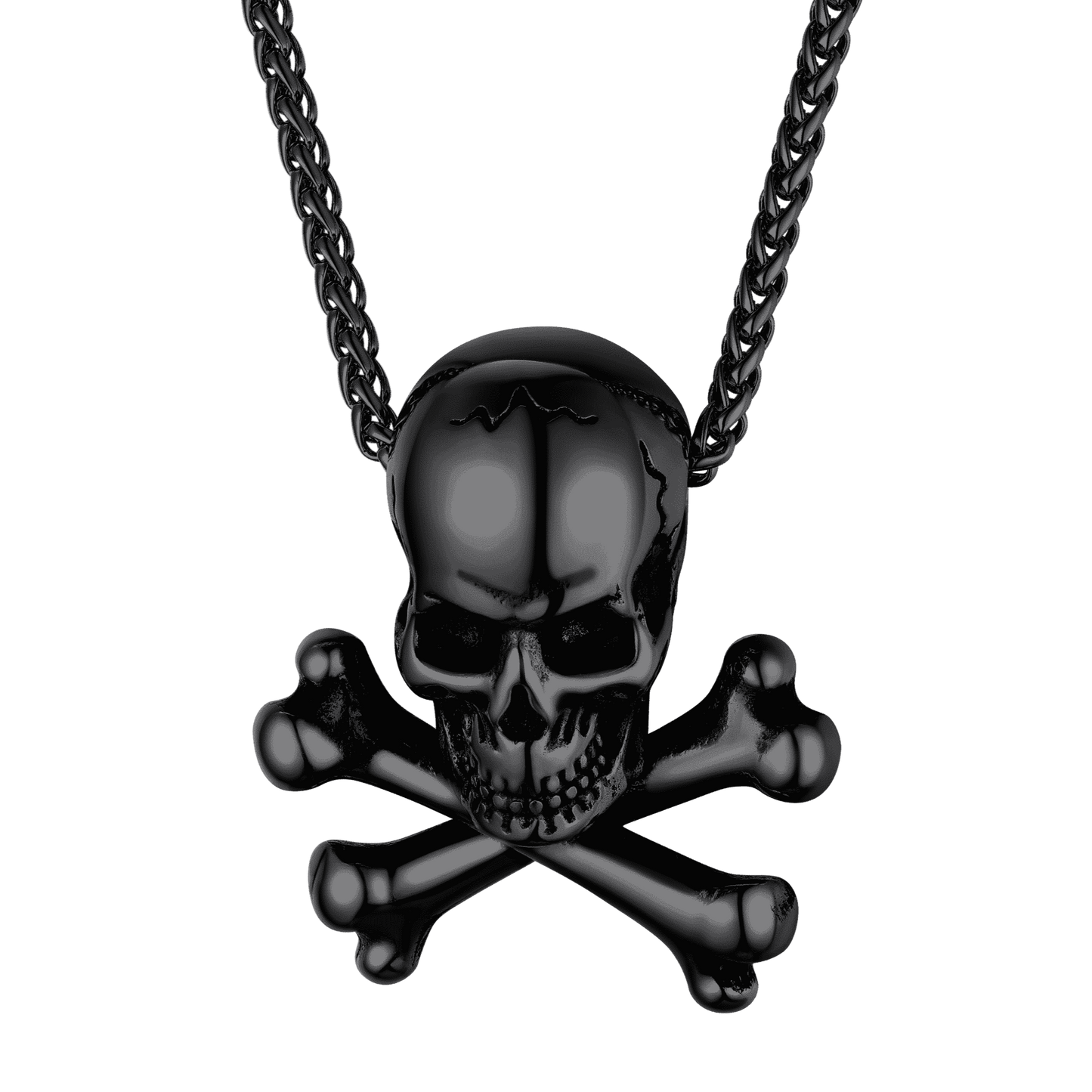 FaithHeart Gothic Pirate Skull Crossbones Necklace For Men FaithHeart