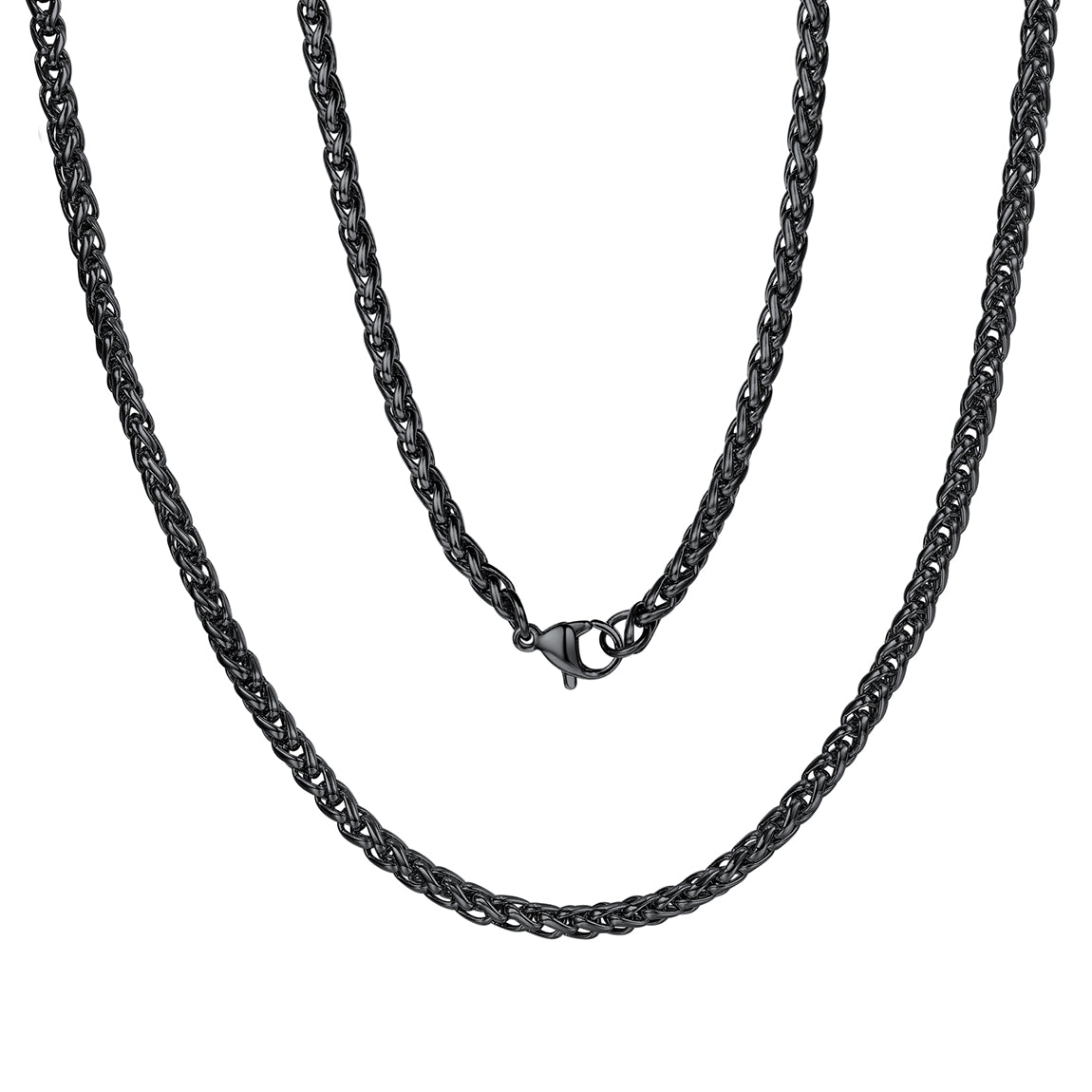 FaithHeart Stainless Steel Spiga Wheat Chain Necklace for Men Women,18''-30'' FaithHeart