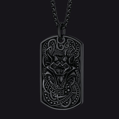 FaithHeart Viking Celtic Wolf Dog Tag Pendant Necklace for Men FaithHeart