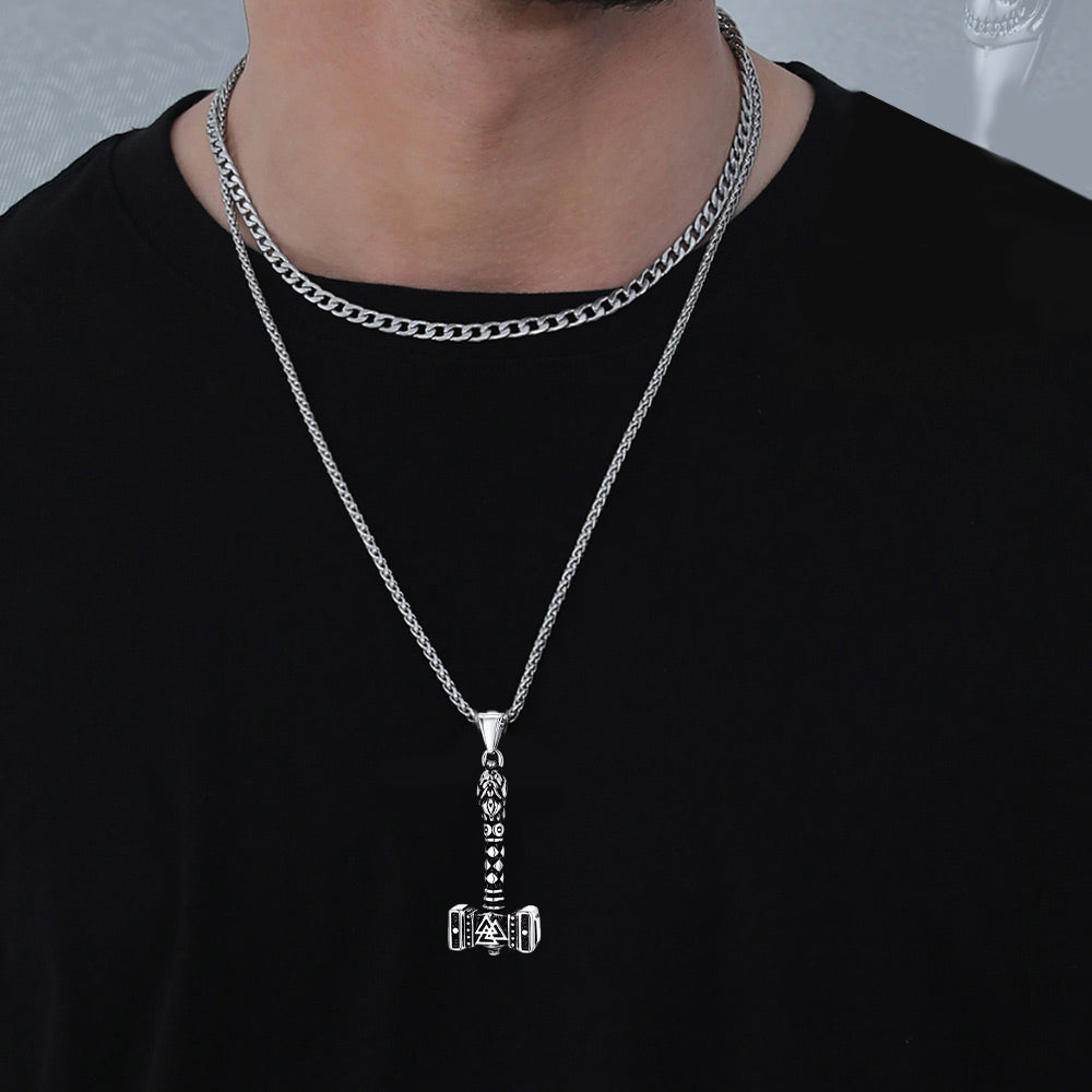 FaithHeart Thor's Hammer Necklace Mjolnir Charm For Men FaithHeart