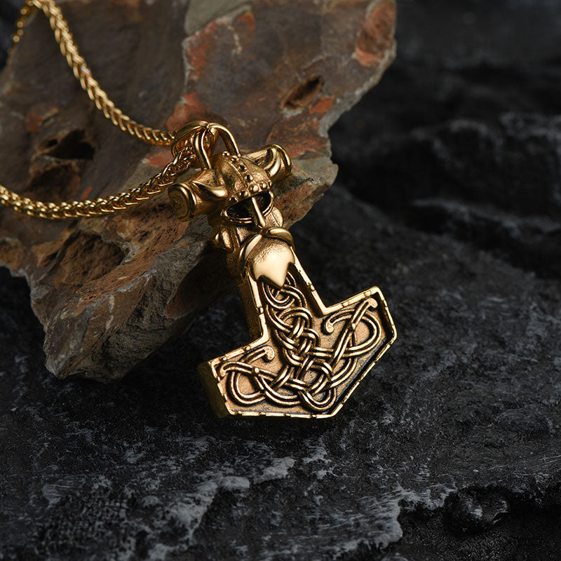 FaithHeart Viking Thor Hammer Necklace Odin Pendant For Men FaithHeart