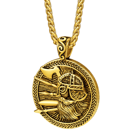 FaithHeart Norse Viking Odin Warrior Pendant Necklace for Men FaithHeart