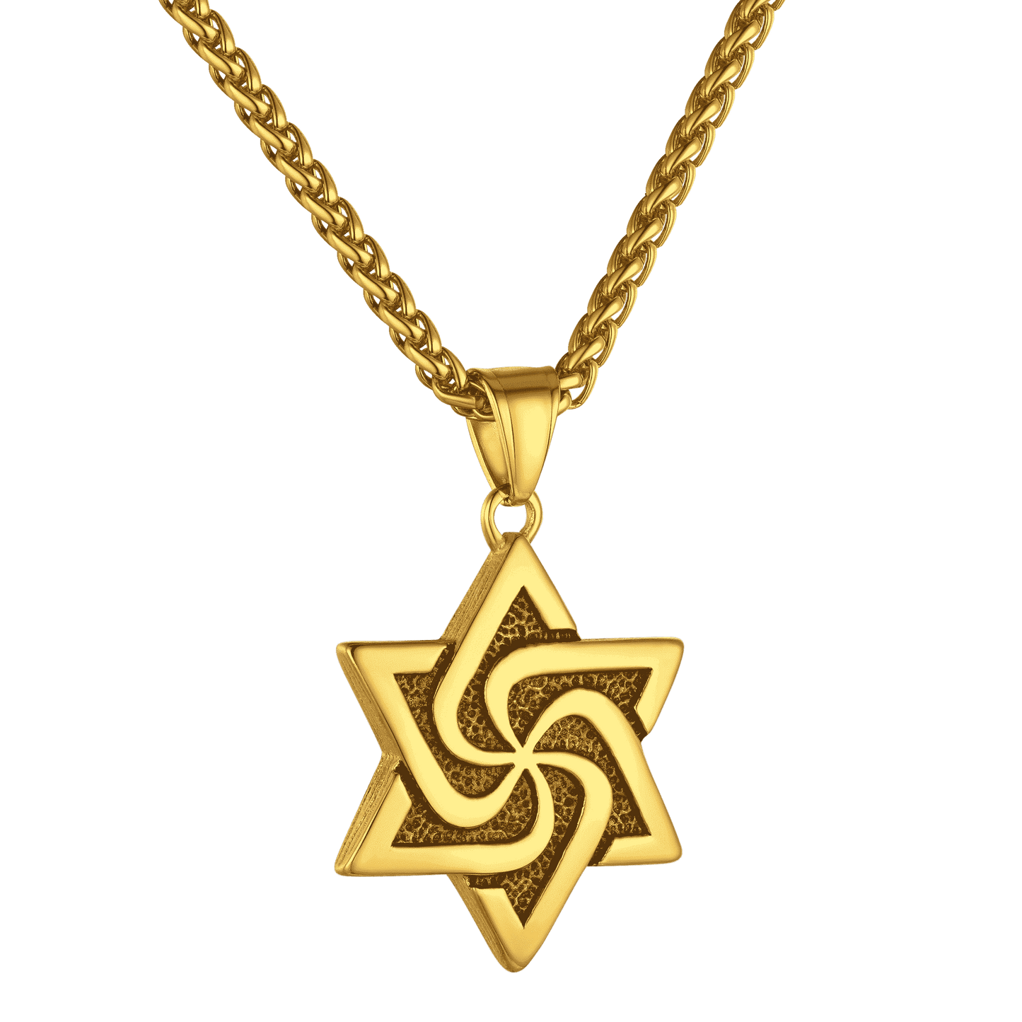 FaithHeart Retro Jewish Star Of David Necklace For Men FaithHeart