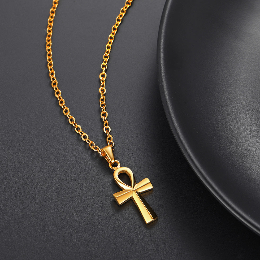 FaithHeart Egyptian Ankh Cross Necklace For Men FaithHeart