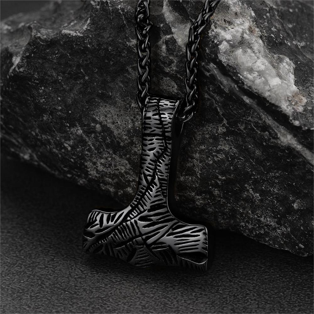 FaithHeart Viking Thor's Hammer Necklace Mjolnir Pendant For Men FaithHeart