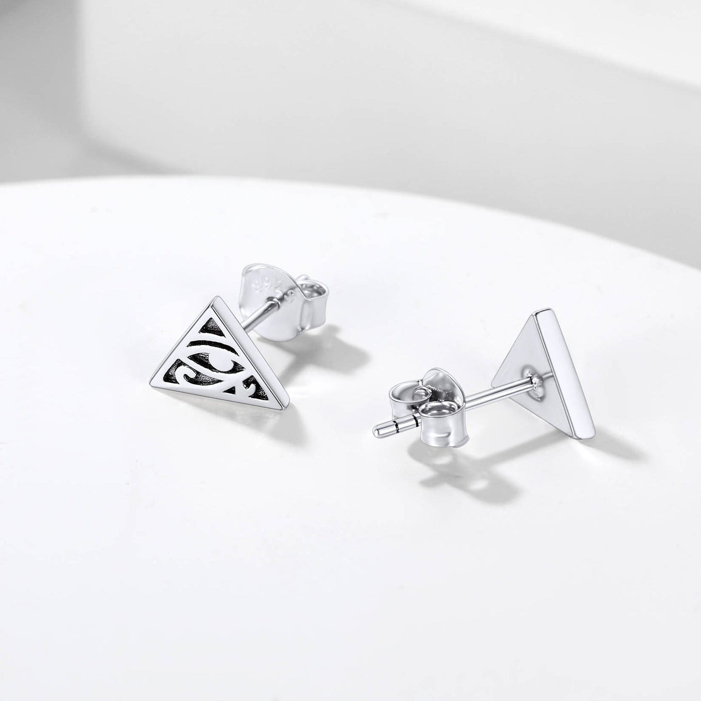 FaithHeart Sterling Silver Eye of Horus Stud Earrings For Men FaithHeart