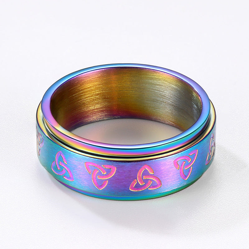 FaithHeart Celtic Knot Fidget Band Ring for Anxiety for Men FaithHeart