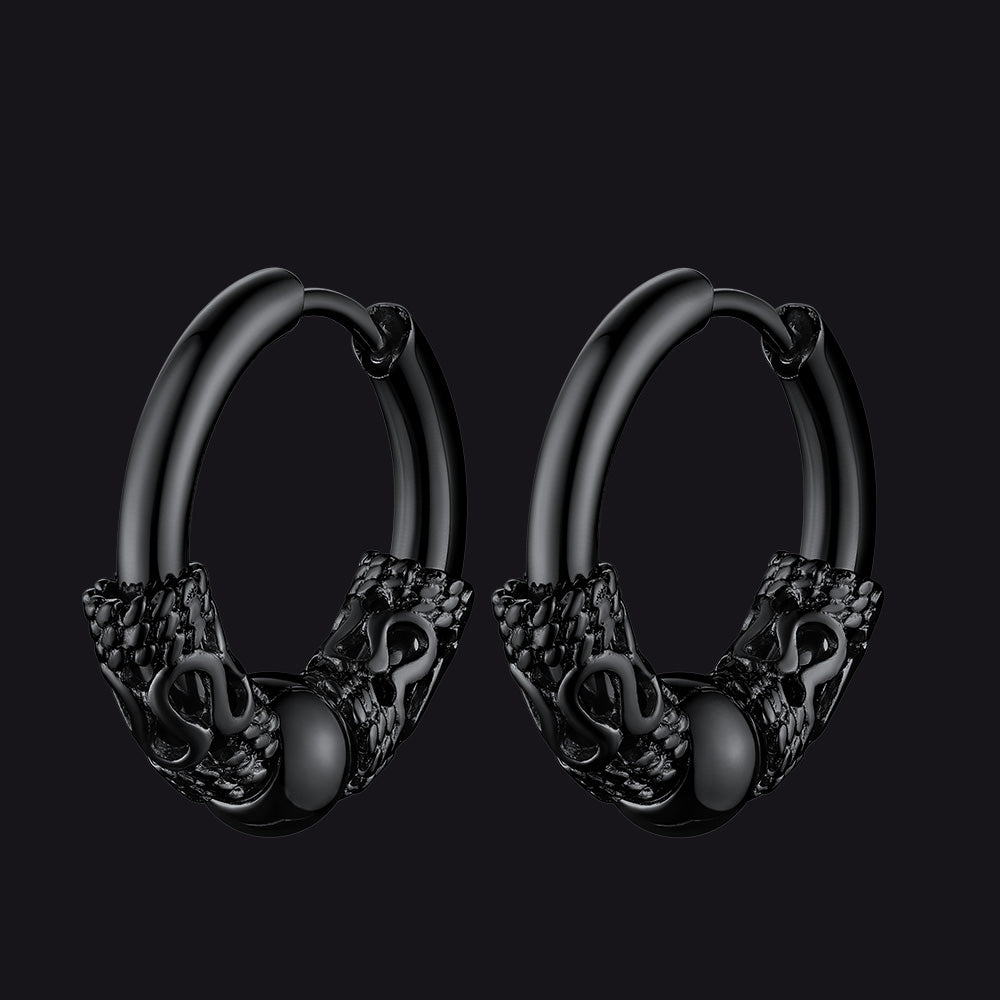 FaithHeart Hip Hop Dragon Totem Hoop Earrings For Men FaithHeart