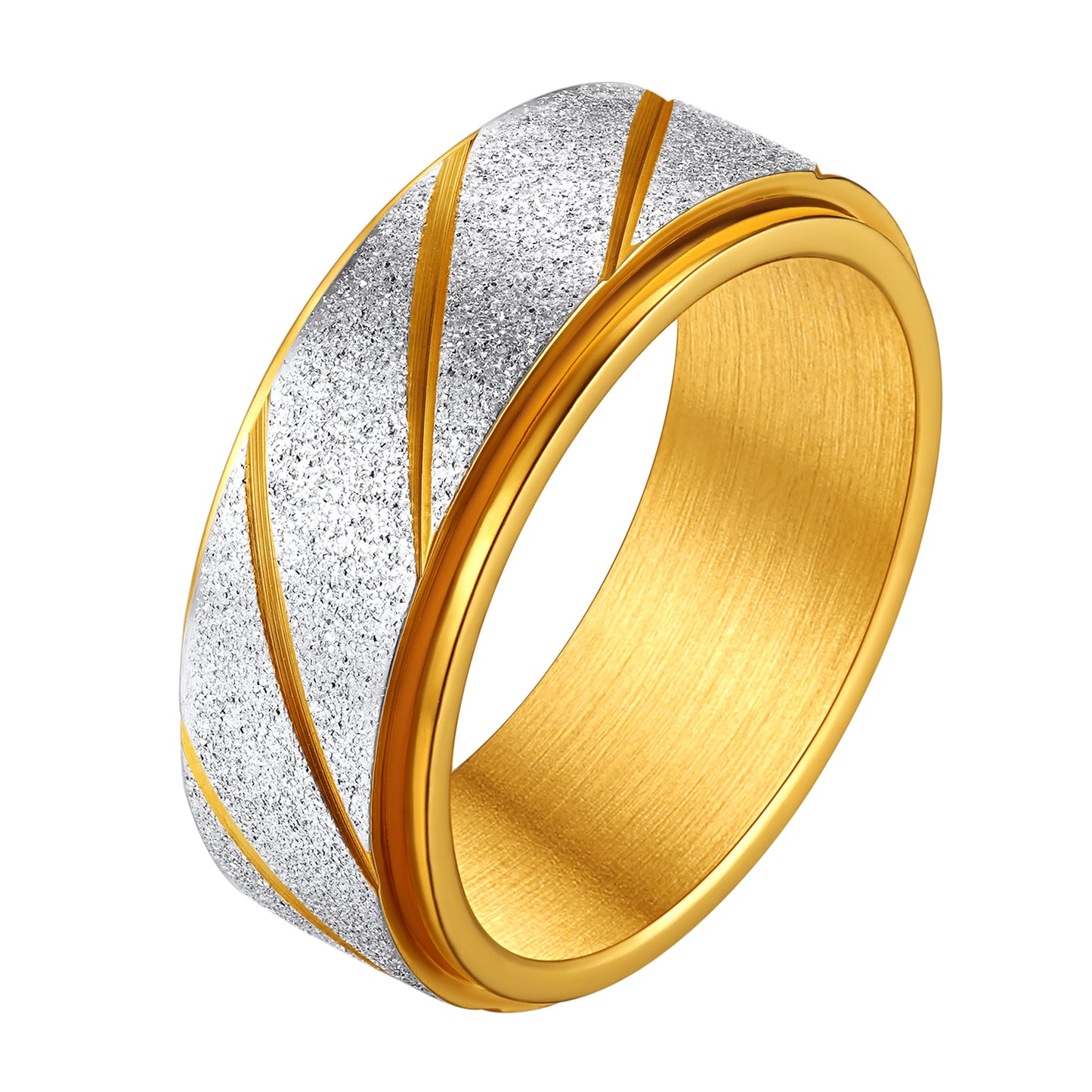 FaithHeart Men's Fashion Fidget Ring for Anxiety Stainless Steel FaithHeart