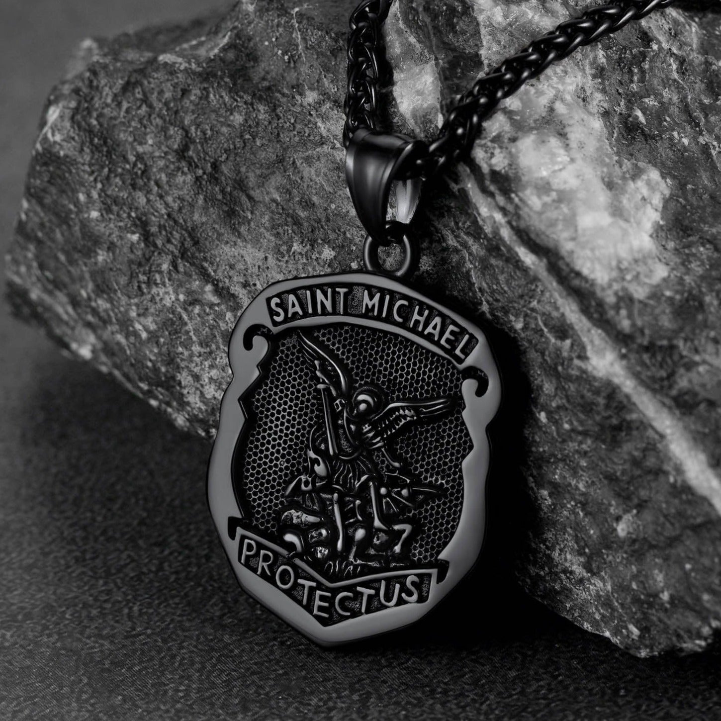 FaithHeart Shield Saint Michael Pendant Necklace For Men FaithHeart