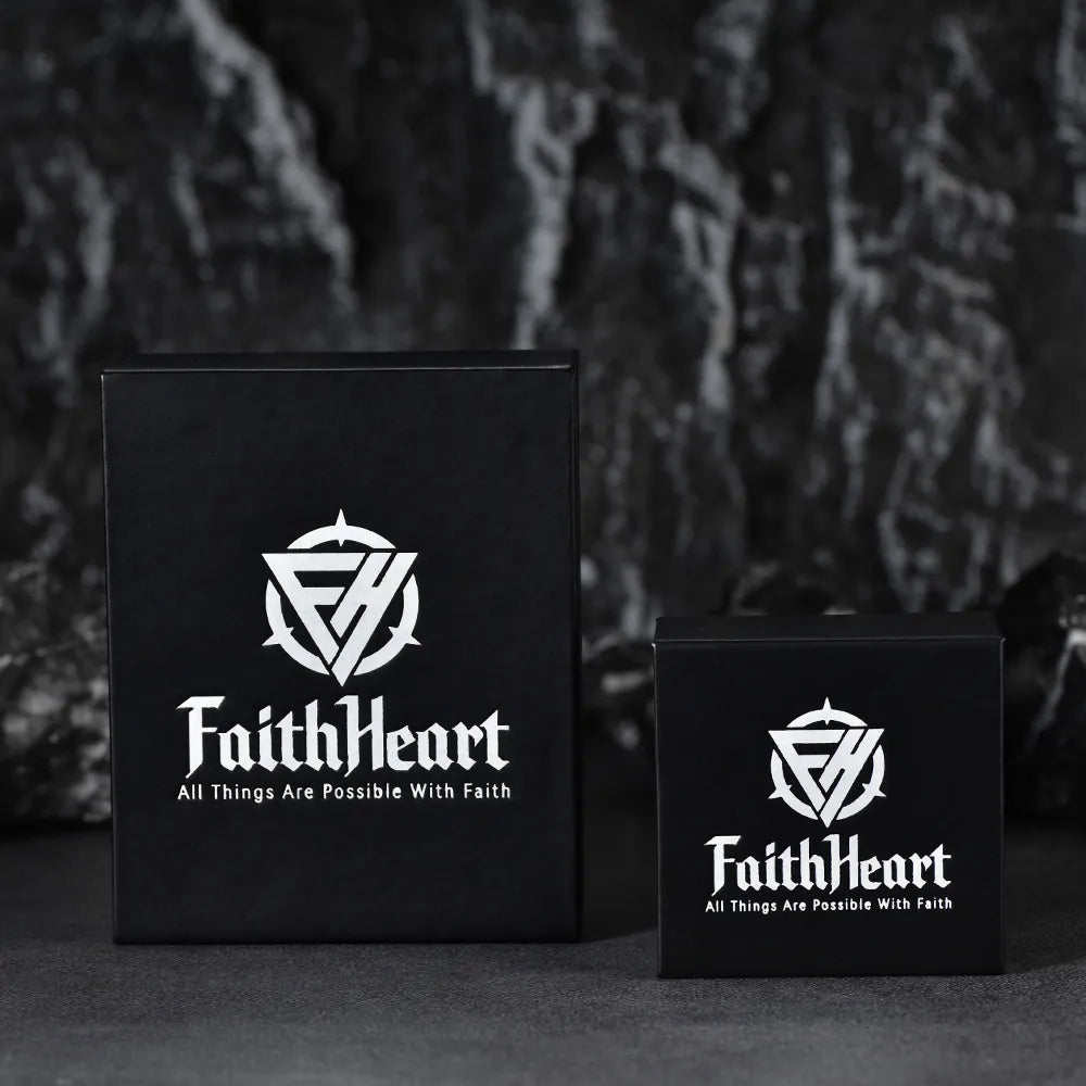 FaithHeart Skull Fist Pendant Necklace Stainless Steel Vintage Gothic Necklace FaithHeart