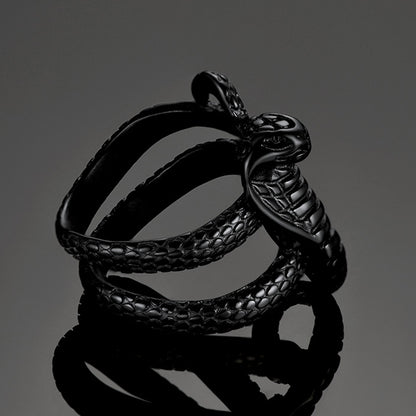 FaithHeart Gothic Punk Cobra Snake Ring For Men FaithHeart