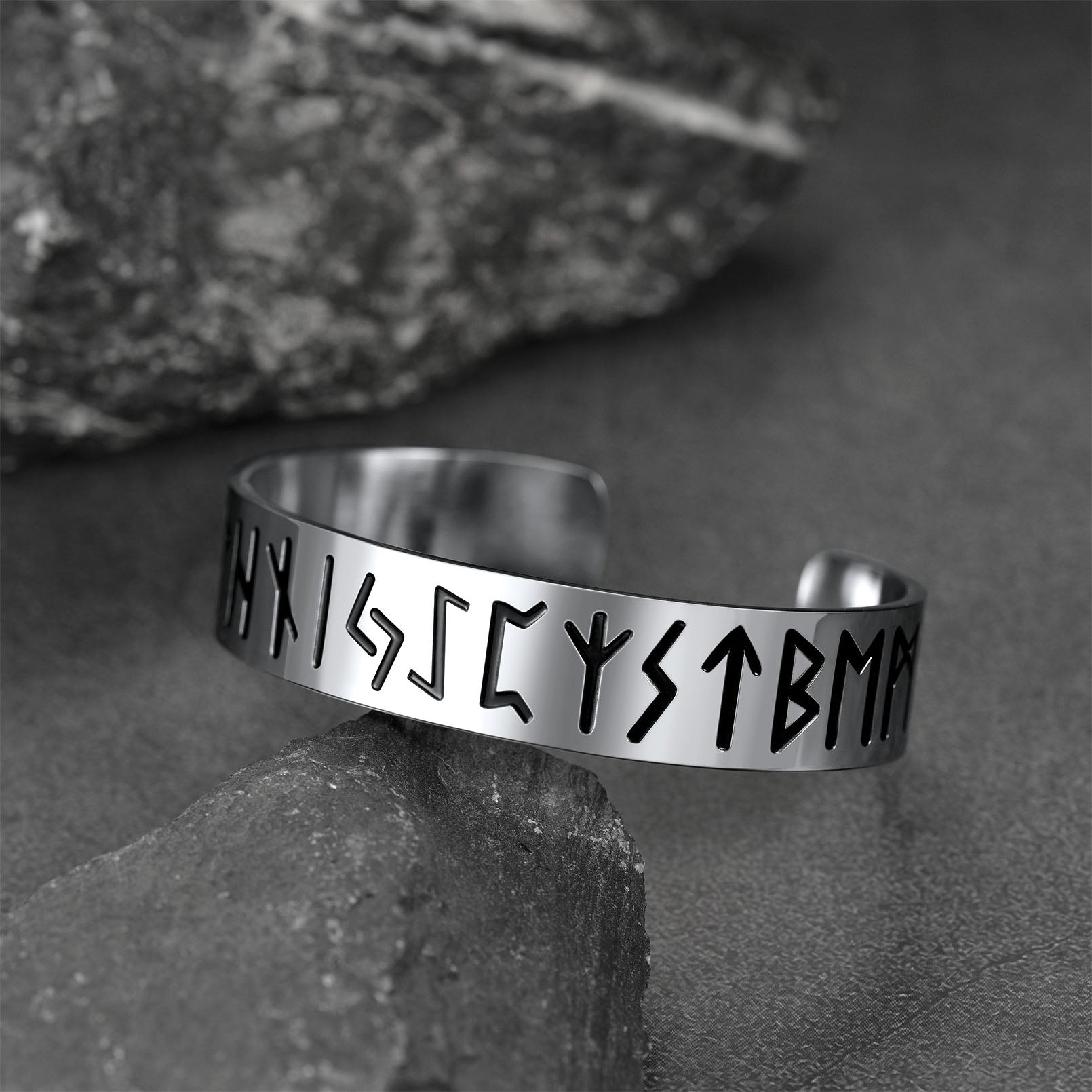 FaithHeart Viking Rune Cuff Bracelet For Men FaithHeart