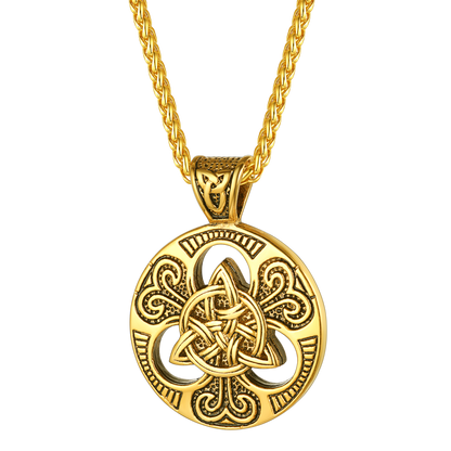 FaithHeart Vintage Celtic Triple Knot Necklace Amulet Pendant for Men FaithHeart