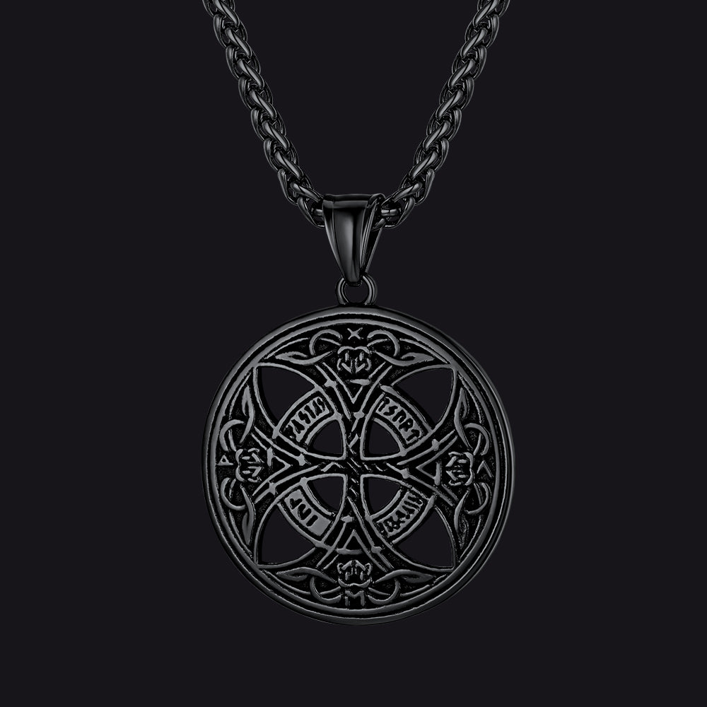 FaithHeart Viking Celtic Love Knot Necklace For Men With Rune FaithHeart