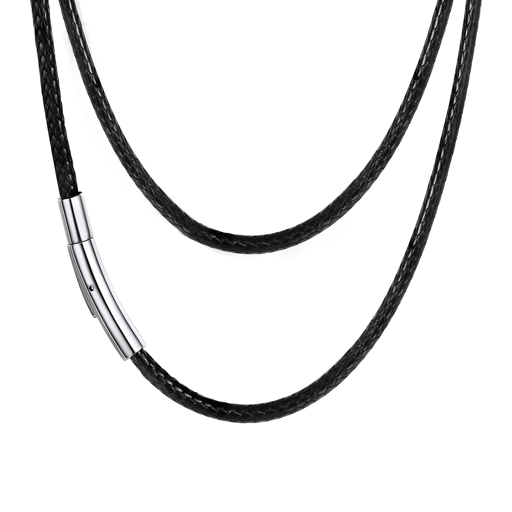 FaithHeart Braided Leather Chain Necklace Cord for Men 2MM/3MM FaithHeart