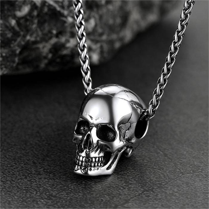FaithHeart Gothic Skull Necklace For Men FaithHeart