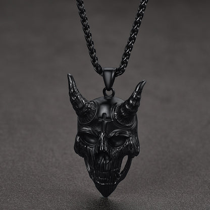 FaithHeart Gothic Skull Goat Necklace Devil Pendant for Men FaithHeart
