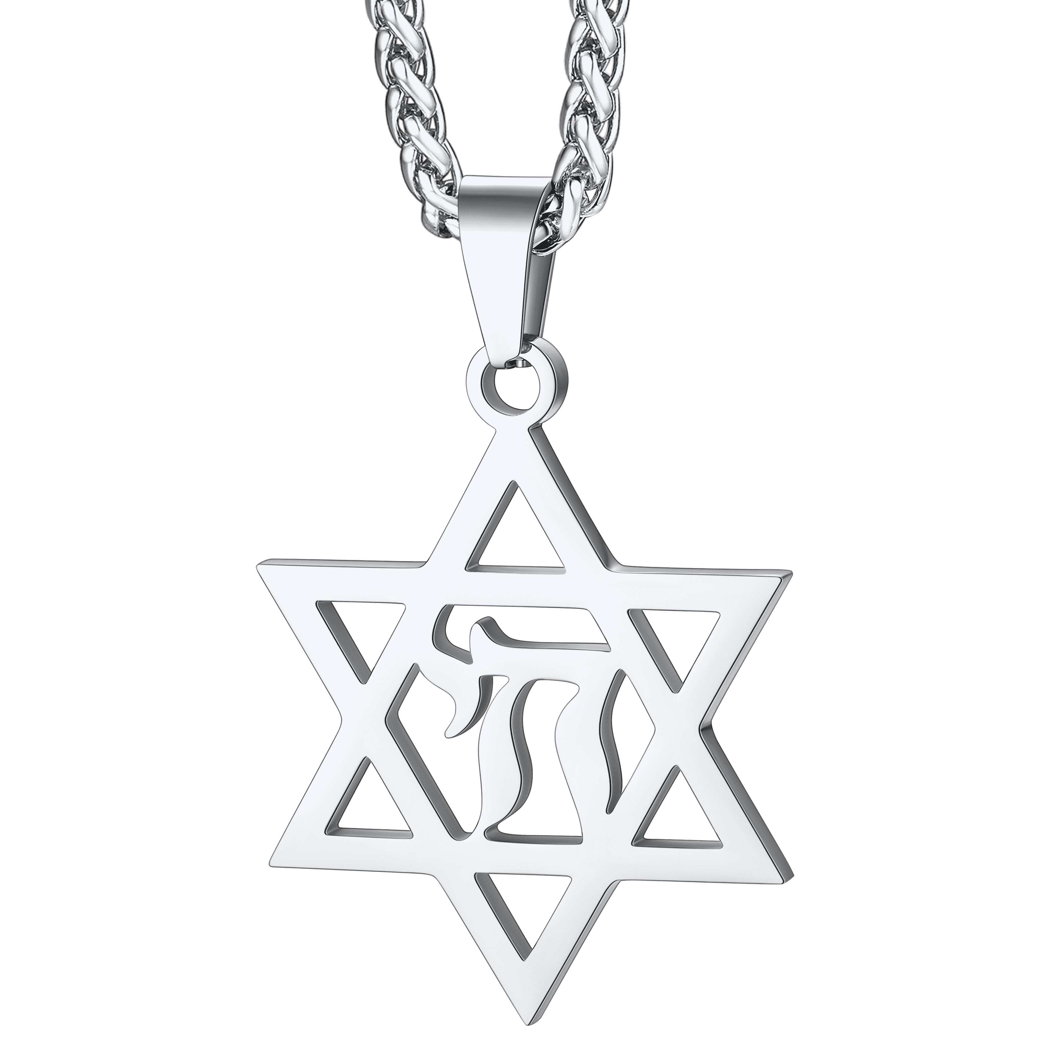 Star David Hebrew Letter Necklace
