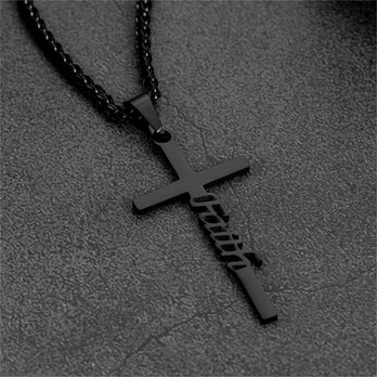 FaithHeart Christian Faith Cross Necklace Pendant for Men FaithHeart