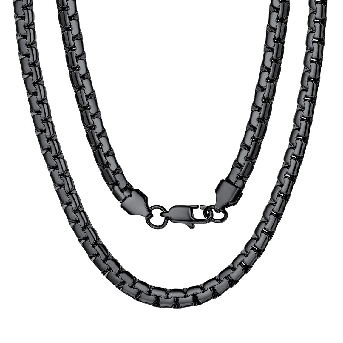 FaithHeart Flat Box Chain Necklace for Men Women FaithHeart