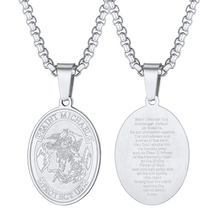 FaithHeart Archangel St. Michael Pendant Necklace Medal For Men FaithHeart