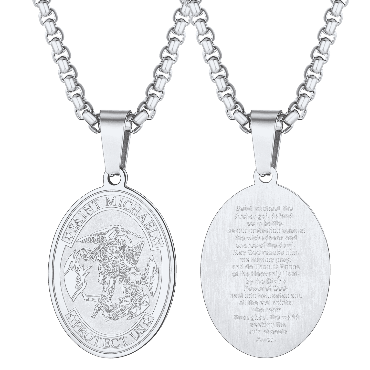 FaithHeart Archangel St. Michael Pendant Necklace Medal For Men FaithHeart