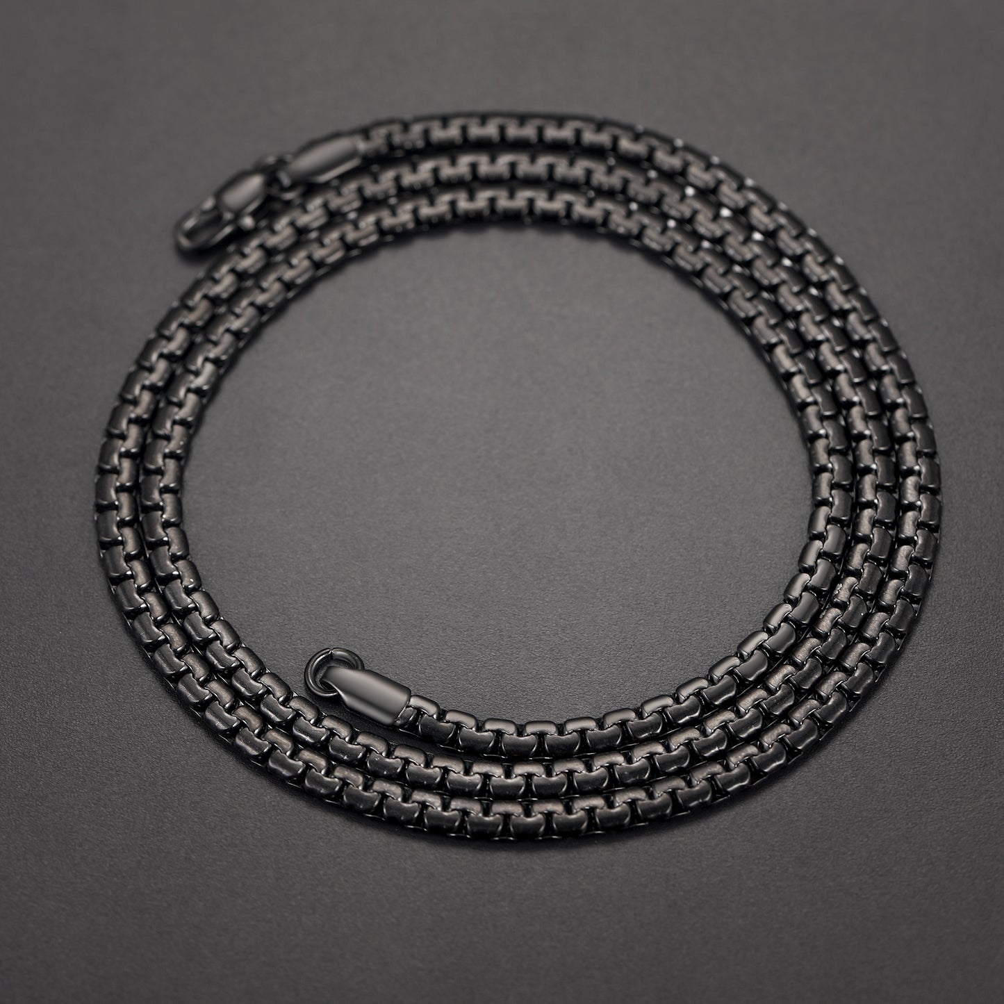 FaithHeart Flat Box Chain Necklace for Men Women FaithHeart