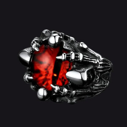 FaithHeart Biker Eye of Sauron Ring Dragon Claw Ring For Men FaithHeart