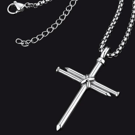 FaithHeart Christian Nail Cross Necklace For Men FaithHeartimg