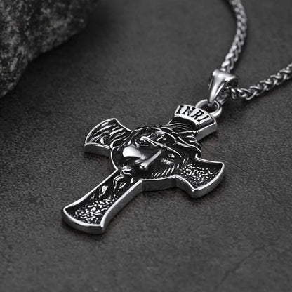 FaithHeart Christian Jesus Christ Face Crucifix Cross Pendant Necklace FaithHeart