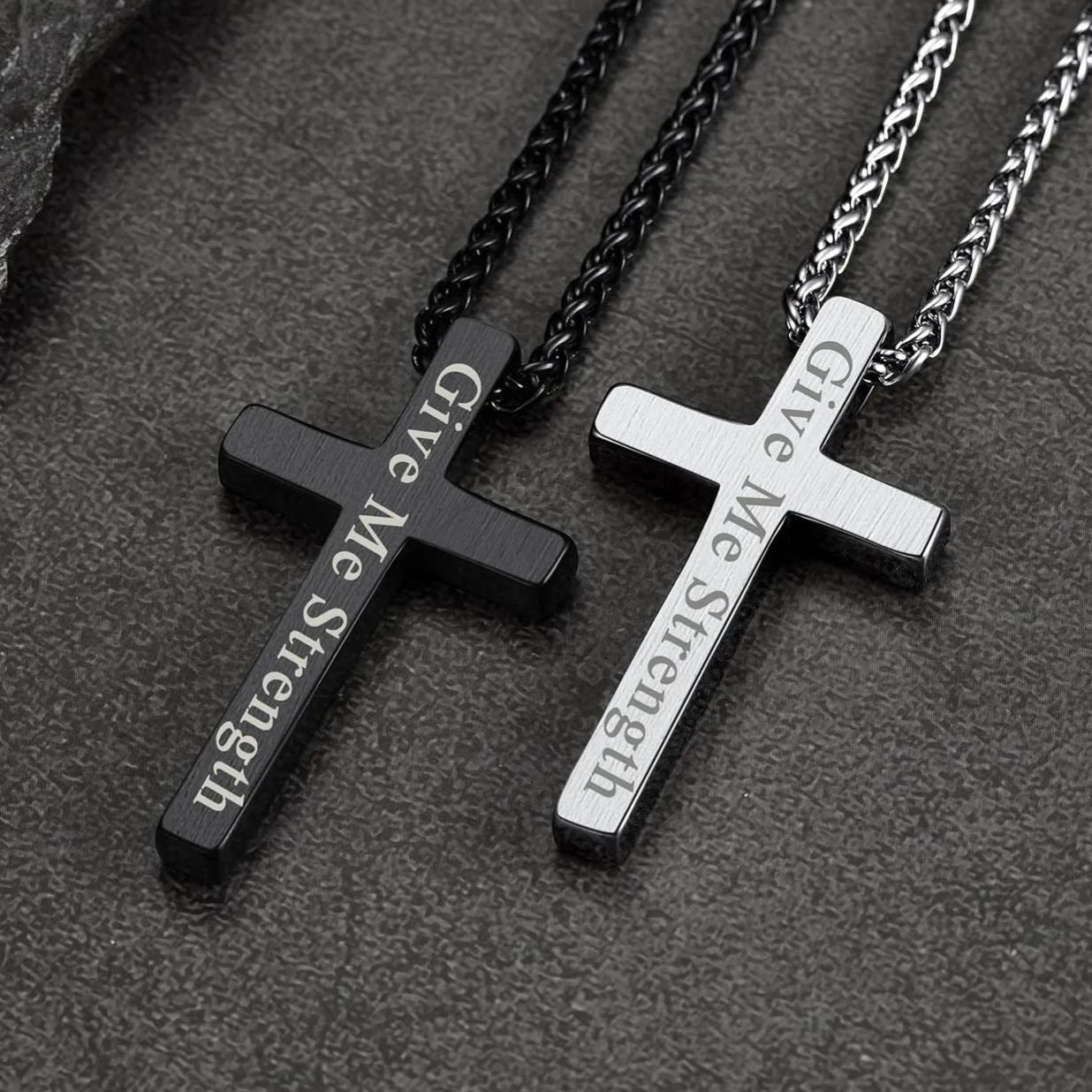 FaithHeart Viking Runes Cross Necklace Pendant for Men FaithHeart