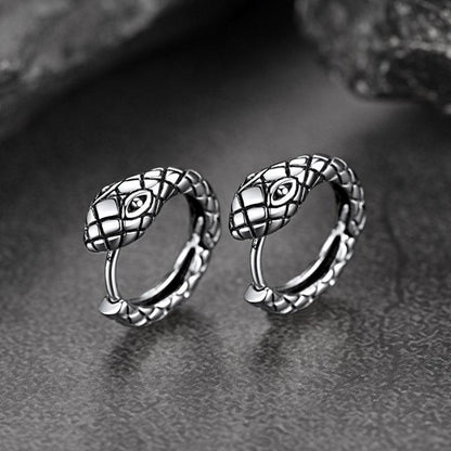 FaithHeart Snake Hoop Earrings Gothic Huggie Earrings FaithHeart